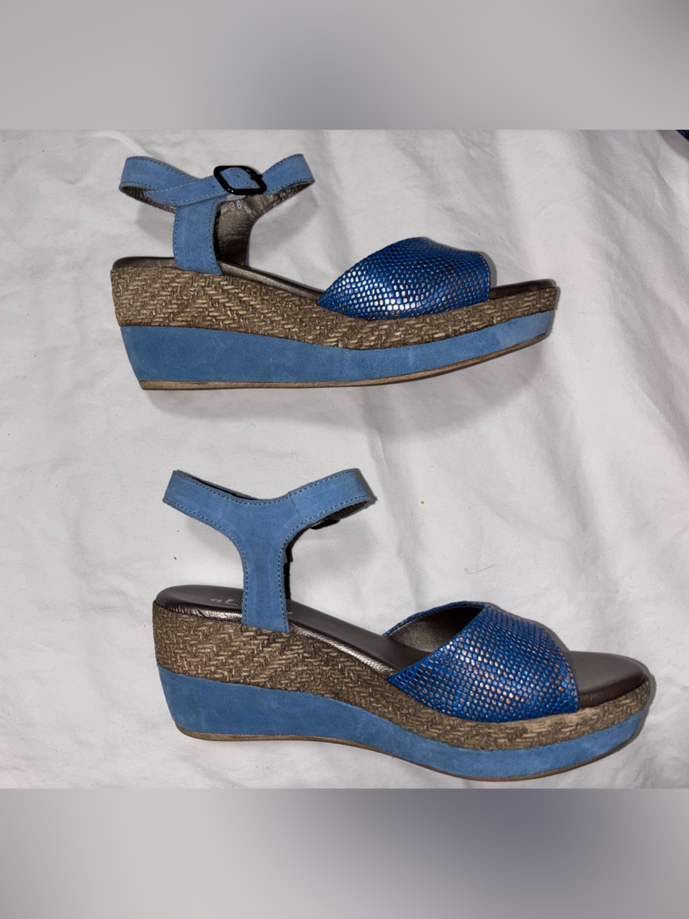 ALIWELL leather & suede wedge sandals women’s size 36/5.5 “french brand”